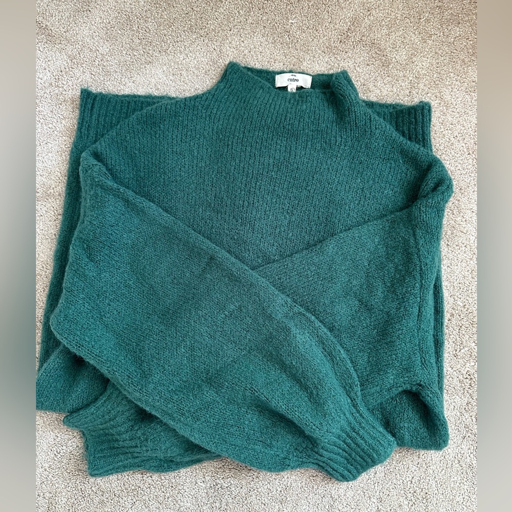 Mock neck mini sweater dress